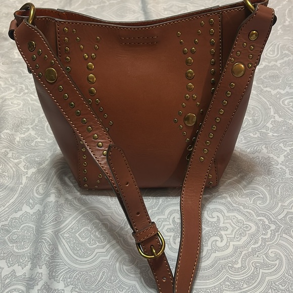 FRYE Women's Tan Brown Leather Studded Bag Crossbody - Picture 5 of 11